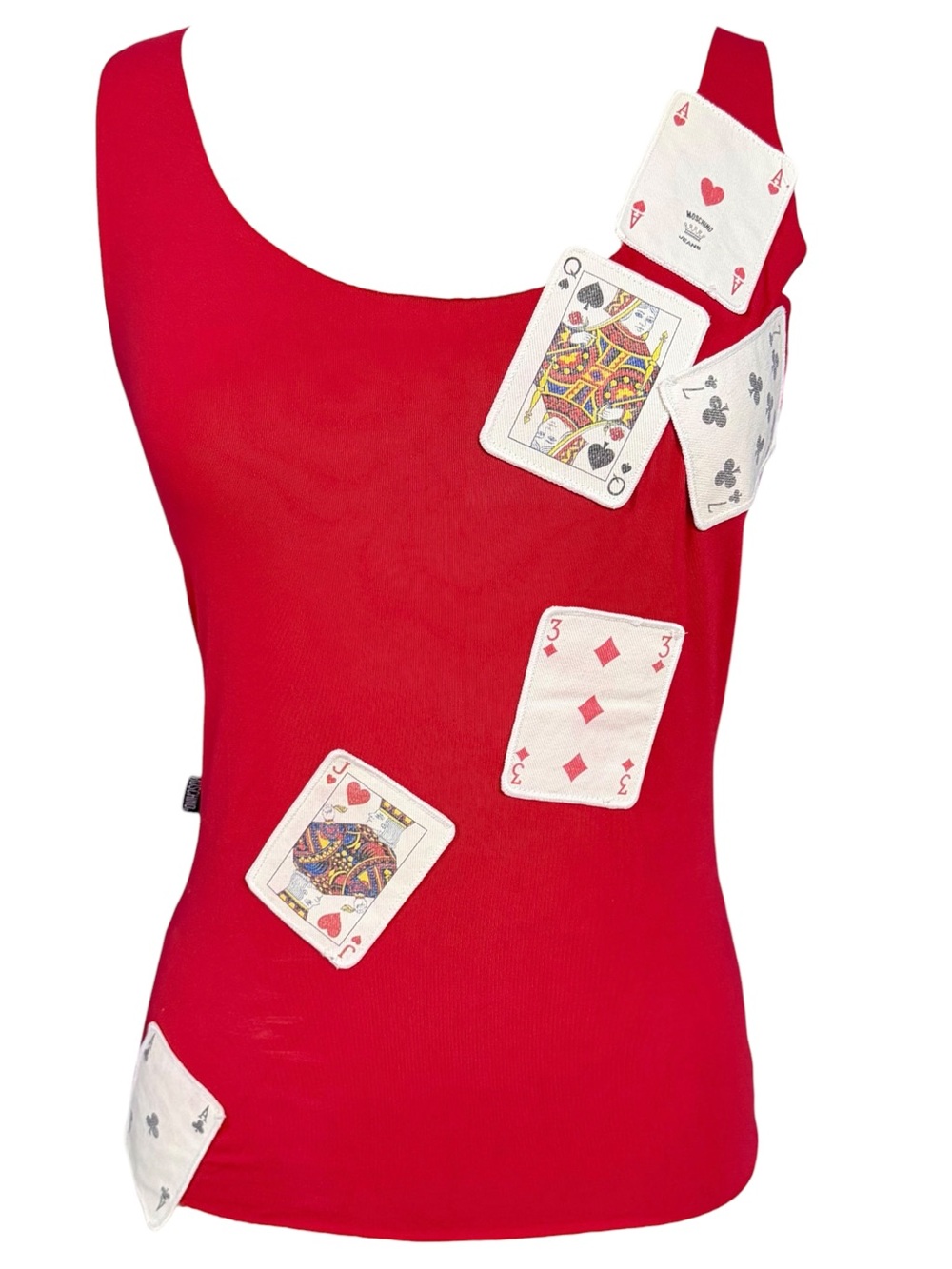 Moschino Jeans Vintage Red Playing Card Tank Top